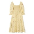 thumbnail image 6 of Lnzyyephy Women Long Dress, Long Sleeve Dress Square Neck Embroidery Flower Loose Swing Dress, 6 of 6