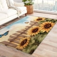 thumbnail image 1 of Sunflower Area Rugs for Bedroom Living Room - 3x5 ft - Butterfly Carpet for Home Decor - Flower Patterned Decorative Indoor Small Rug - Washable & Soft & Non Slip & Low Pile (ZF&7452), 1 of 1
