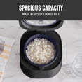 thumbnail image 4 of Digital Rice Cooker, 2-Cups Uncooked/4-Cups Cooked, Removable Nonstick Ceramic PFAS- Pot, One-Touch Presets, Oats, Quinoa, Brown Rice, Auto  Warm, Fuzzy Logic Tech, 1.5QT, Black, 4 of 9