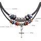 thumbnail image 2 of Vintage Style Double Layers Black Braided Leather Tribal Necklace--C-Product code 47928 C, 2 of 2
