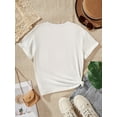 thumbnail image 2 of Girls' Cute Capybara Print T-Shirt, Casual Crew Neck Knit Top, Polyester 95% Elastane 5%, Slight Stretch, Summer Fashion Applique Tee for Kids, 2 of 4