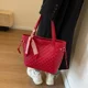thumbnail image 5 of Bolso de mujer nuevo de PU con botón magnético 2024, tendencia de moda, bolso de hombro, bolso de viaje de ocio, diseño minimalista, rojo, gran capacidad, 5 of 5