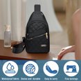 thumbnail image 3 of Bxaolu Crossbody Sling Backpack Shoulder Bag for Women Men, Small Travel Hiking Chest Bag Daypack Multi-Pocket, Black, 3 of 9