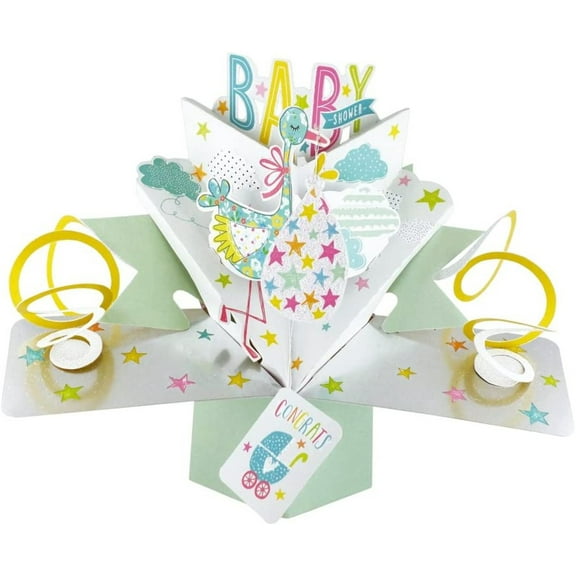 Second Nature Pop-Up 3D Greeting Card-Baby Shower Stork
