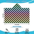 thumbnail image 2 of Gradient Color Checkered Pattern Hooded Bath Towel，50"x30" for Ages 3 To 12 Kids, Quick Dry Lightweight Soft Microfiber Hood Beach Towel Cover Up for Kids, 2 of 7