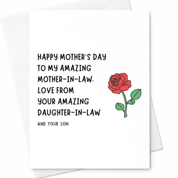 Funny Mother's Day Card For Mother-In-Law From Son