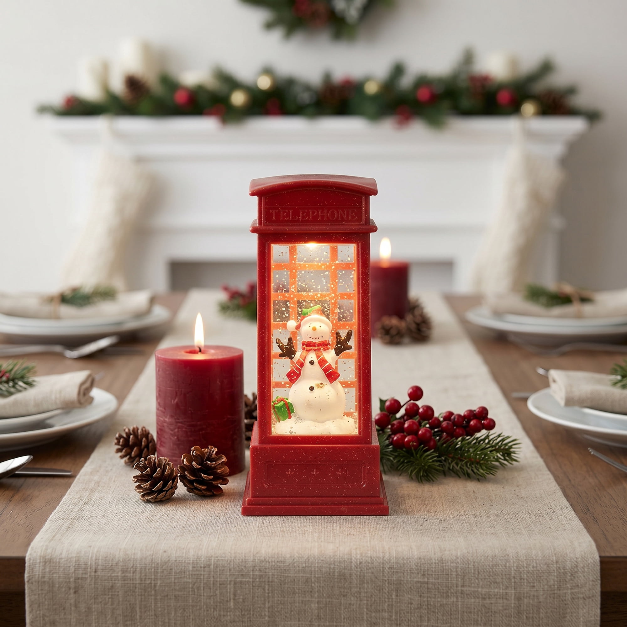 Unique Bargains Christmas Light Up Crystal Ball Mini LED Glitter Sphere Orb Red Style A