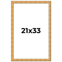 21x33 Frame Gold Rustic Solid Wood Picture Frame | 1.25 Inch Wide Moulding | Rustique Gold