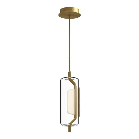 PD28515-BG-Kuzco Lighting-Hilo - 11W LED Pendant-19.25 Inches Tall and 4.75 Inches Wide-Brushed Gold Finish