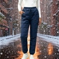 thumbnail image 4 of Ghalytn Women's Quilted Padded Winter Jogger Pants - Drawstring Warm Cuffed Ankle Trousers with Pockets, 4 of 6