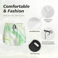 thumbnail image 4 of Rateoe Green And Gold Abstract Marble Printed 2 in 1 Women's Workout Shorts for Athletic Gym Running Shorts with Phone Pockets-, 4 of 7