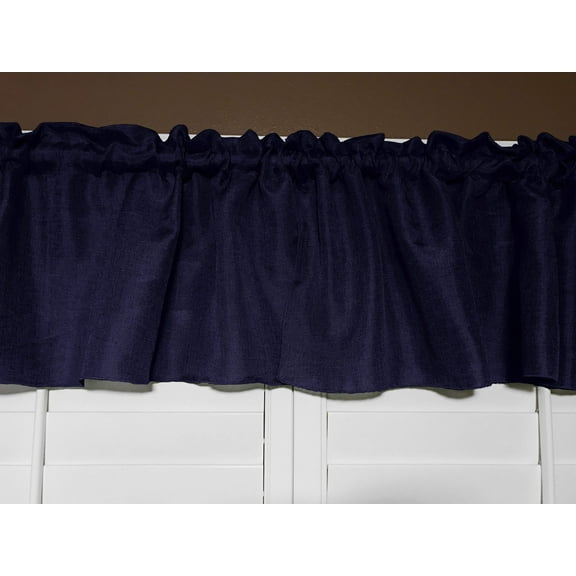 faux burlap window valance 58 wide navy