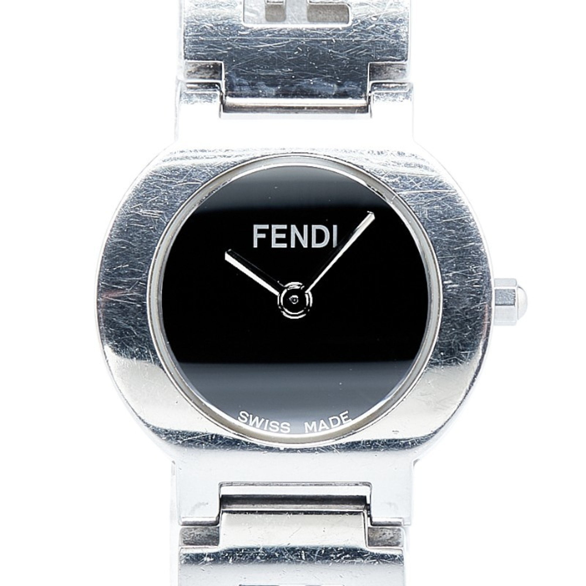 Pre-Owned Fendi Watch 3050L Quartz Black Dial Stainless Steel