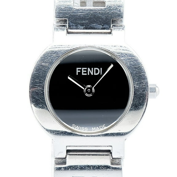 Pre-Owned Fendi Watch 3050L Quartz Black Dial Stainless Steel Women's FENDI