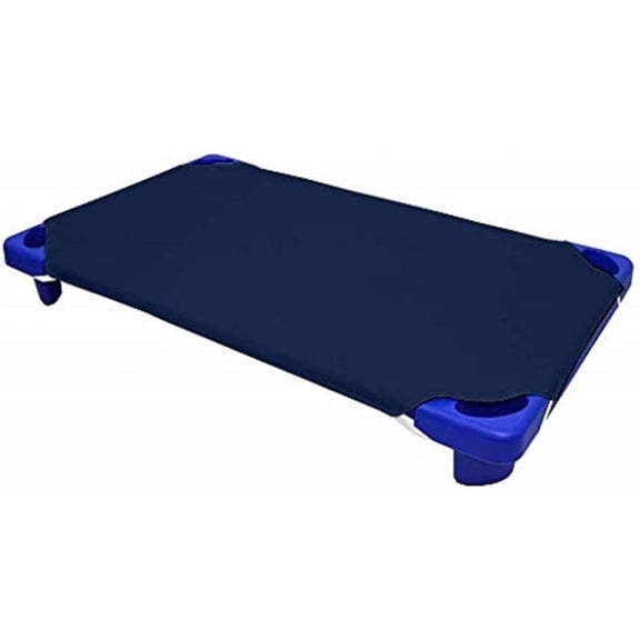 PURE DREAMS Daycare/Preschool Cot Fitted Sheet, 800 TC, 100% Cotton Child Nap Sheets, Corner Elastic Loops for Toddlers-Pack of 36-Navy Blue (22"W x 52"L)
