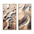 thumbnail image 2 of Designart "Desert Oasis Rivers among Eternal Dunes II" Desert Framed Wall Art Set Of 2 - Global White Framed Canvas Set For Living Room Decor, 2 of 6