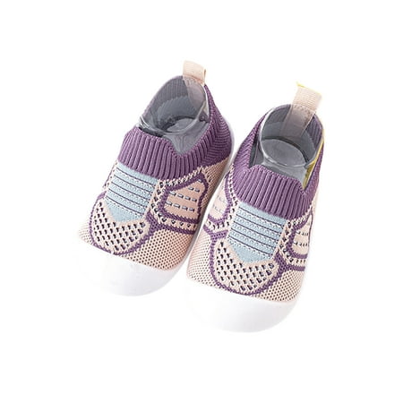 

Colisha Girls Sock Sneakers Slip On Walking Shoe Soft Sole Shoes Gym Anti-Slip Trainers Mesh Athletic Sneaker Purple 4.5C