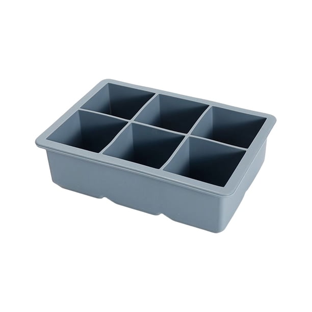 Inteprter Molde de silicona para cubitos de hielo, lavable, 6 rejillas, gelatina, pudín, jugo, bebidas, refrescos, accesorios para hacer cubitos de hielo Cocina y Comedor Azul Inteprter HA065708-02