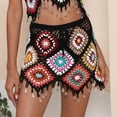 thumbnail image 3 of Traje de baño de verano para niñas y mujeres, pareo de ganchillo con borlas colgantes, Falda, 3 of 5