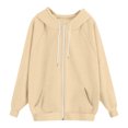 thumbnail image 6 of Zip Up Hoodie Women Y2K Sweatshirt Casual Long Sleeve Hoodies Oversized Fall Spring Fleece Jacket with Pockets Yellow M, 6 of 6