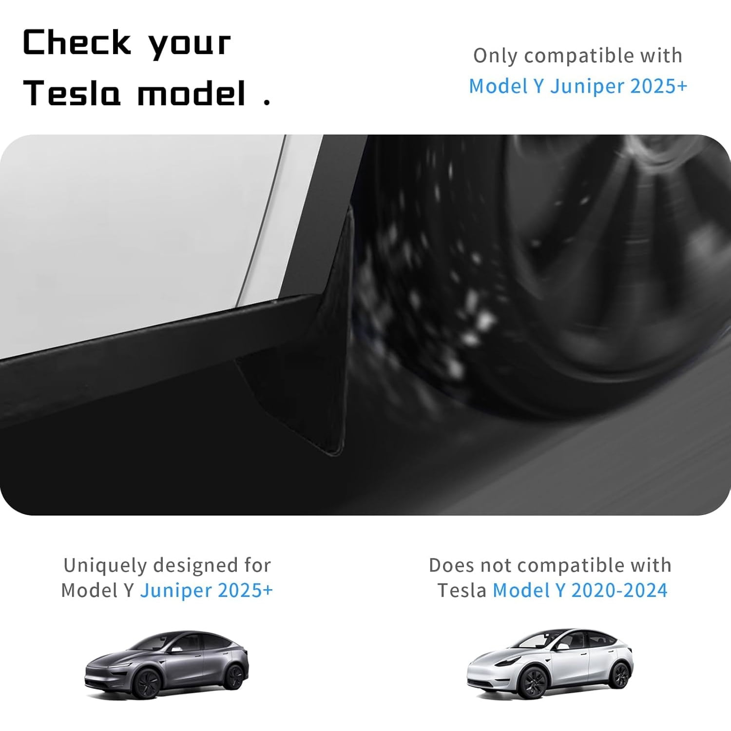 4Pcs New Version for Tesla Model Y Launch/Juniper Mud Flaps Accessories 2025 2026,Flexible Mudflaps Splash Guards All Weather Protector Fenders