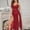 Wine, variant on Hkoxplj Women's Sheer Lace Babydoll Chemise Long Mesh Nightgown High Slit See Through Maxi Dress Adjustable Spaghetti Straps V Neck Floral Sleepwear for Romantic Date Night Bedroom Intimate