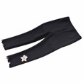 thumbnail image 2 of Odeerbi Kids Leggings Baby Tights Fall Winter Girls Ruffle Side Embroidery Leggings Cropped Trousers Black, 2 of 5