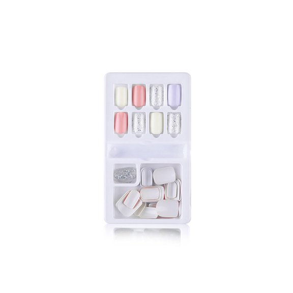 Soidarity 1 Juego de limas de longitud media para uñas postizas, herramienta de belleza Artificial de Color sólido de estilo cuadrado, Juegos de manicura Tipo4 F635