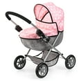 thumbnail image 2 of Bayer Design Dolls: Cozy 3 Piece Set - Pink, Grey, Stars - Folding Pram, Highchair, Shoulder Bag, Accessory Set For Dolls Up To 18", Kids Toy, Ages 3+, 2 of 6
