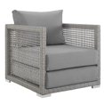 thumbnail image 2 of Modway Aura 3 Piece Outdoor Patio Wicker Rattan Set in Gray Gray, 2 of 9