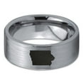 thumbnail image 2 of Tungsten Iowa Hawkeye State Band Ring 8mm Men Women Comfort Fit Gray Flat Cut Brushed Polished, 2 of 4
