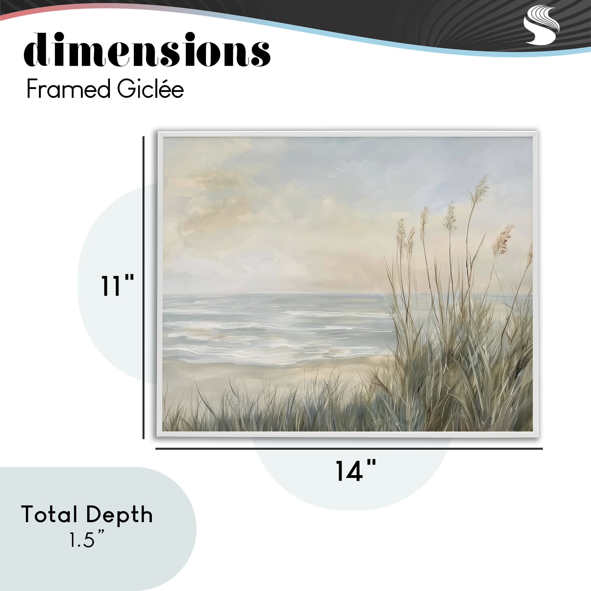 Stupell Industries Scenic Beach Dunes at Dawn White Framed Giclee Art, design by Petal Prints Design
