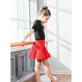 thumbnail image 3 of Girls Latin Dance Skirt with Built - in Shorts, Red Flared Hem Skirt for Dance Practice & Performance, 3 of 7