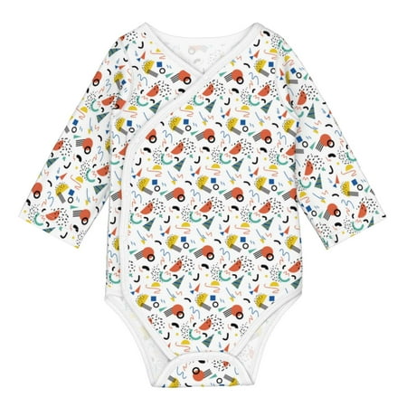 

Matuu Geometric Retro for Baby Long-Sleeve Bodysuit Soft Cotton Comfortable and Breathable Perfect for Newborns and Infants