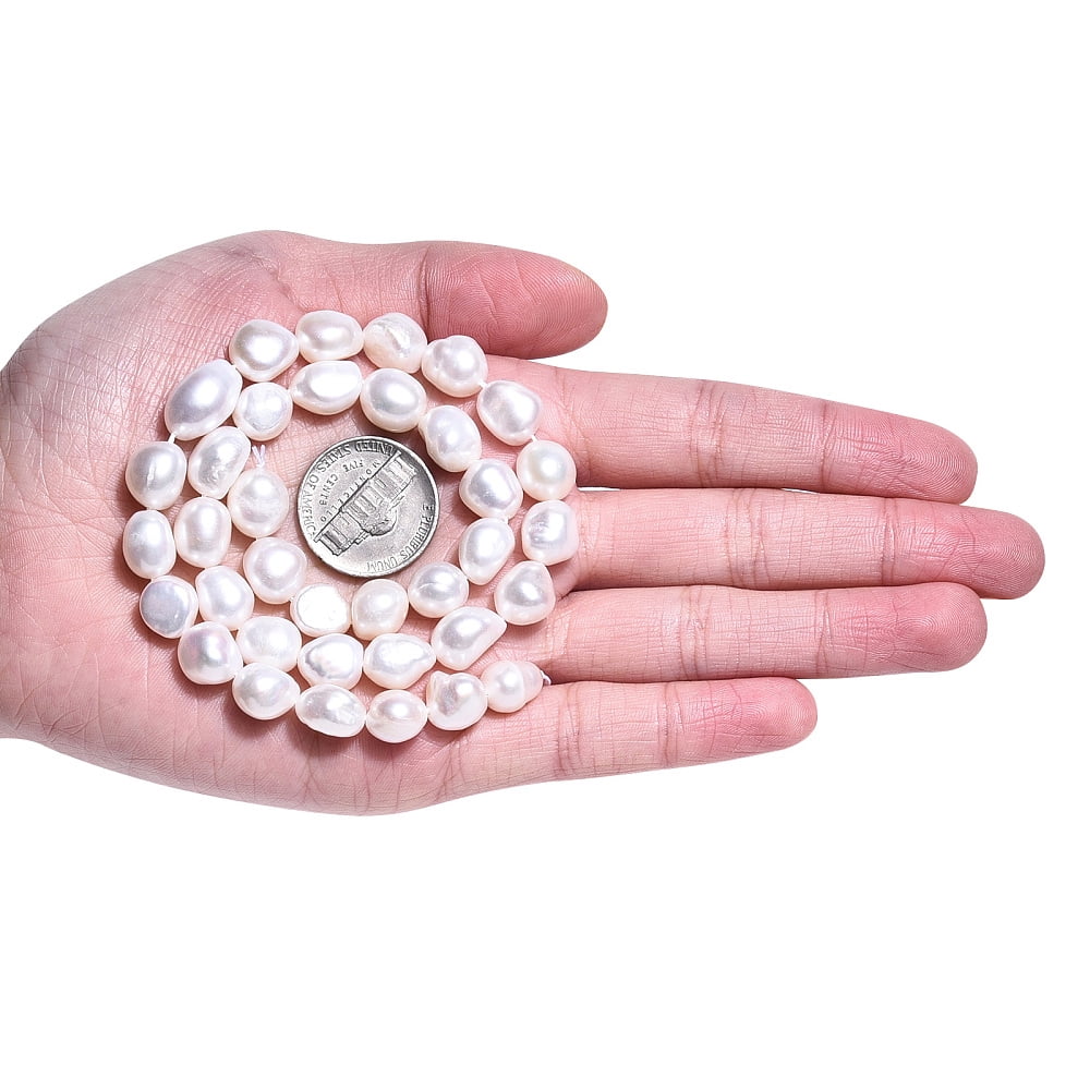 Natural Cultured Freshwater Pearl Beads Strands Baroque Pearls Keshi Pearl Beads Two Sides Polished Seashell Color 8.5~15x7~9.5x7~9mm Hole: 0.6mm about 33~37pcs/strand 14.17~14.57 inch(36~37cm)