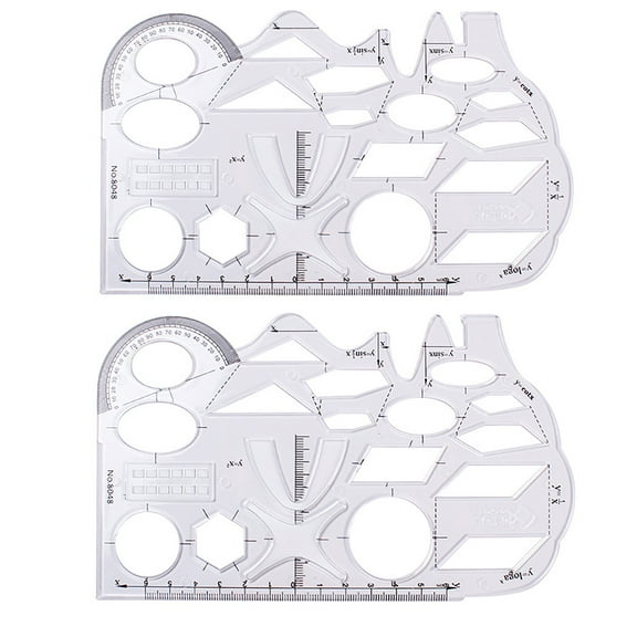 JeashCHAT Multifunctional Geometric Ruler,Multi-Functional Student Ruler Mathematics Function Geometry Drawing Ruler