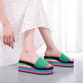 thumbnail image 4 of Herringbone slippers women's summer new rainbow thick soled high heels color casual beach sandals, 4 of 6