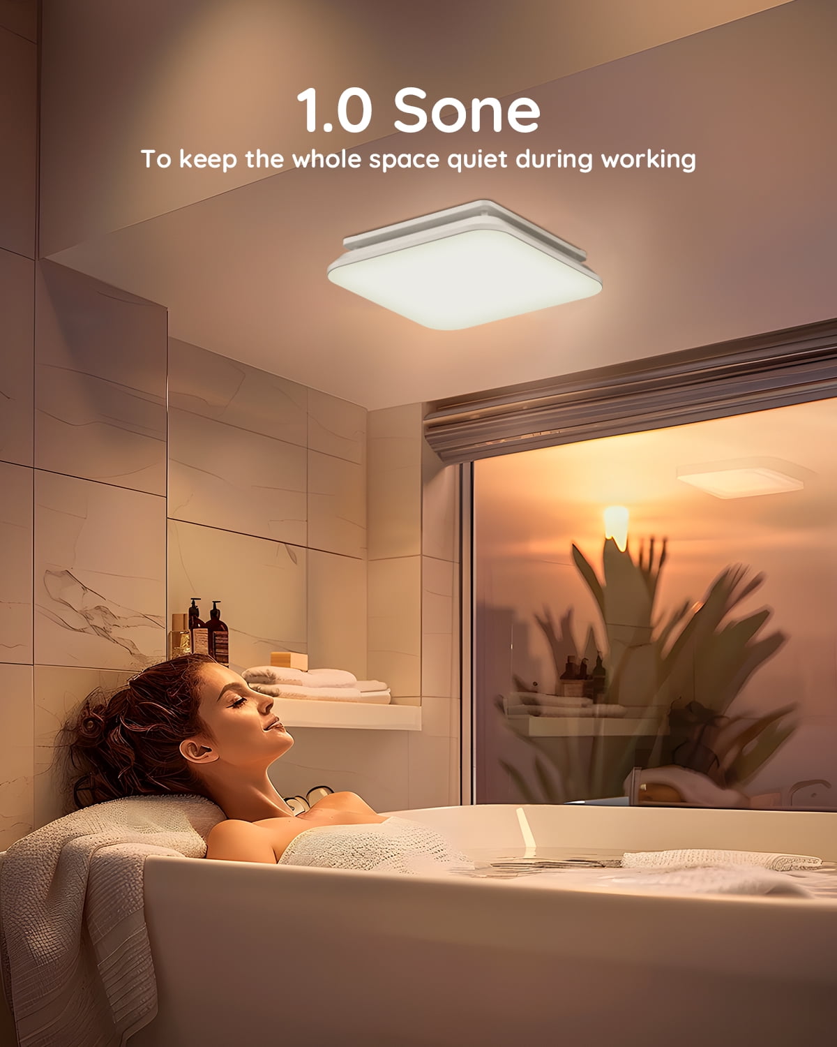 Bathroom Exhaust Fan with Light，1.0 Sones Bathroom Vent with Light，110 CFM 43W 1200LM Ceiling Mount Shower Ventilation Exhaust with Light，Bathroom Fan LED Light 3000K/4000K/5000K