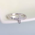 thumbnail image 2 of Wollet S925 Sterling Silver Cross Ring for Women, 1.5g, Fashion Zircon Ring, 2 of 5