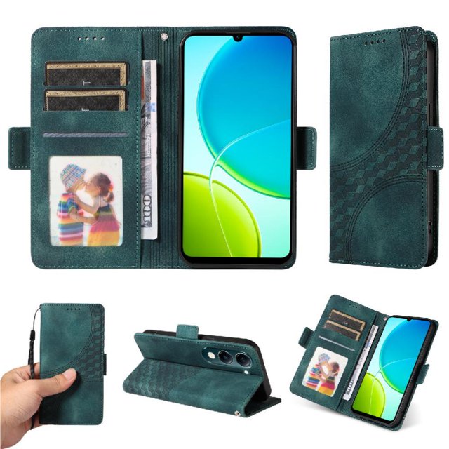 Funda GANGXUN para Vivo Y04 con diseño acolchado elegante, cuero PU, protección total y ajuste preciso