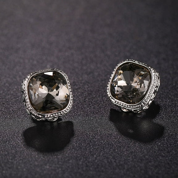 Namzi Cubic Zirconia Crystal Clip-On Earrings,for Clip On Earrings for Non-Pierced Ears for Women, Brides, Bridesmaids, Mother of the Bride-C11