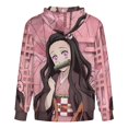 thumbnail image 5 of Kamado Nezuko Jacket Casual Oversized Hoodie Stylish Zipper Hooded Sweatshirt Warm Loose Outerwear 4XL, 5 of 8