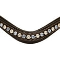 thumbnail image 2 of Exion Horse Browband For English Bridle | Curved Shape Padded Equestrian Browband For Show & Dressage | Blue, White Crystals For Horses, 2 of 6