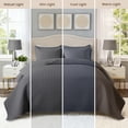 thumbnail image 6 of VCCOEM Quilt Set Full/Queen Size Lightweight Bedspreads, All Season Coverlet, 3 Piece (1 Quilt, 2 Pillow Shams), Woven Pattern, Dark Gray, 6 of 10