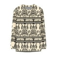 thumbnail image 5 of New trending & for spring LEAVINGSUO Womens Tops Long Sleeve,Women's Fashionable Printed T-shirt Long Sleeves V-Neck Comfortable and Casual Loose Top Khaki L, 5 of 5