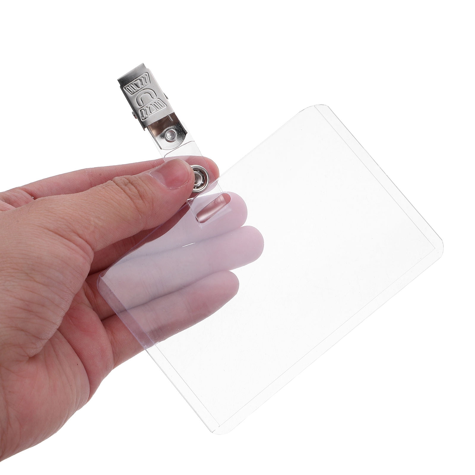 FOMIYES 50Sets Multi Color Waterproof Id Badge Holders with Easy Clip Attachment