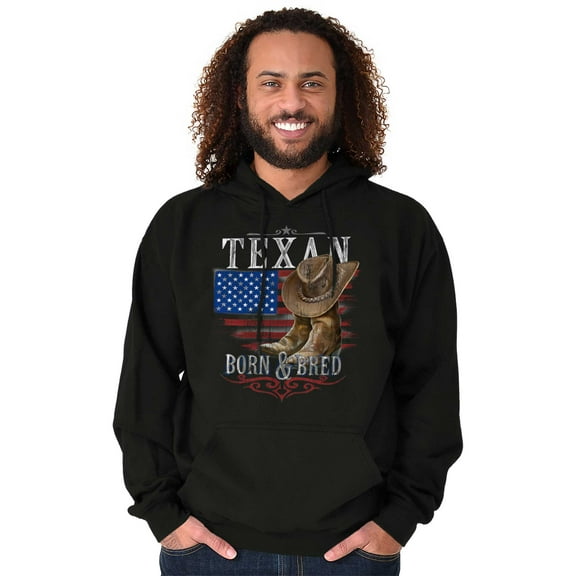 Texas Pride Born and Bred Texan Hoodie Sweatshirt Women Men Brisco Brands S