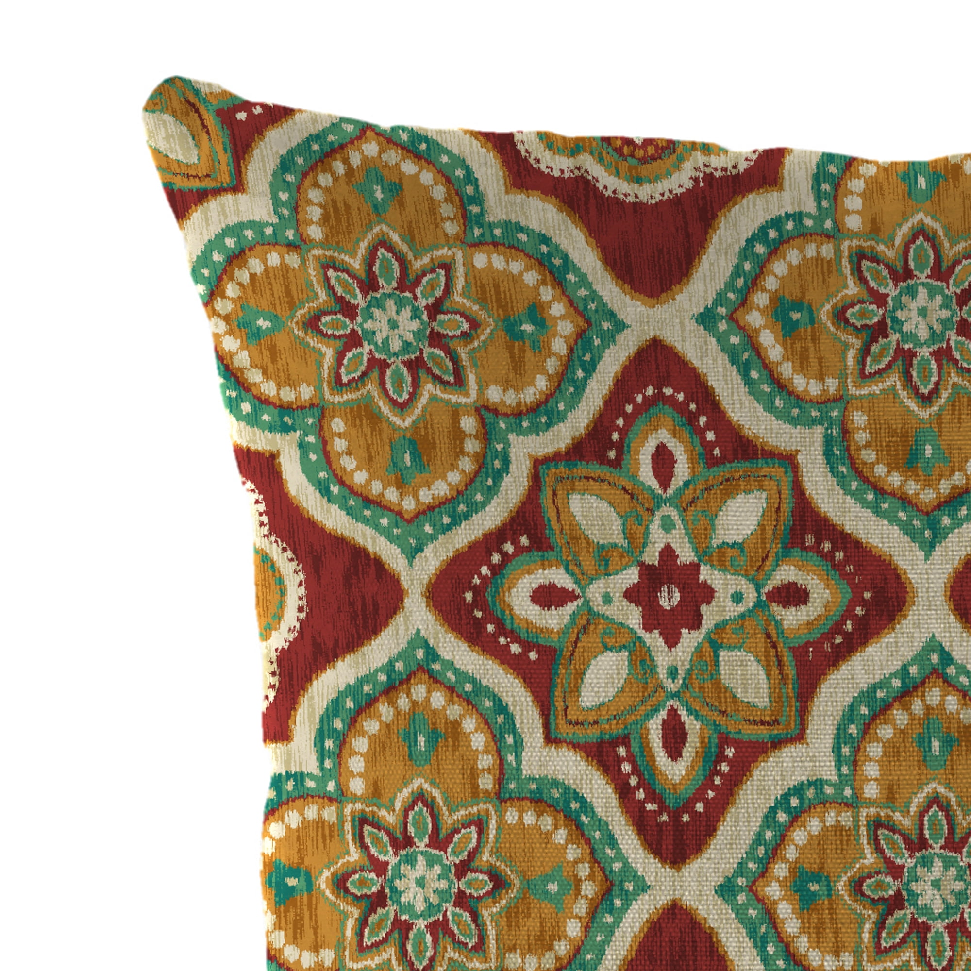 Jordan Manufacturing 16" x 16" Adonis Jewel Crimson Medallion Square Outdoor Throw Pillow (2 Pack)