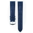 thumbnail image 2 of Hirsch Duke Leather Watch Strap - Blue - M - 12mm / 10mm - Shiny Silver Buckle - Alligator Embossed Calf Leather Band, 2 of 9