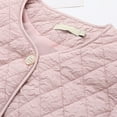 thumbnail image 3 of ABATAB Plus Size Puffer Padded Coats for Women Lightweight Long Sleeve Button down Quilted Jackets with Pockets Fall Winter(X-Large,Pink), 3 of 6